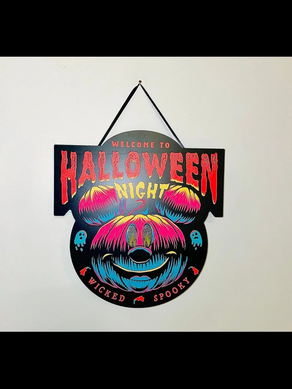 NWT Welcome to Halloween Night Disney World Mickey Mouse light-up sign